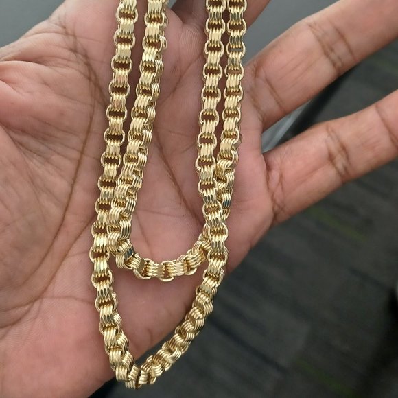 10kt Real Gold Box Byzantine Chain 22 inches